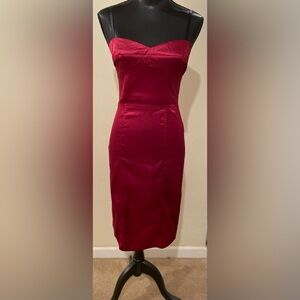Sleek Red Satin Dress